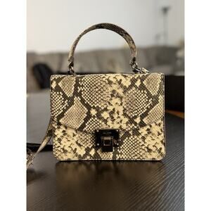 ALDO Snakeskin Crossbody Bag – Black & Gray Pattern with Black Metal Hardware